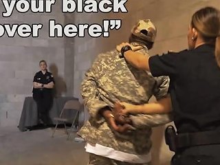 Black Patrol Fake Soldier Gets Used As A Black Fuck Toy By White Cops